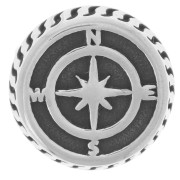 Cuenta pasante de brújula doble 11x15 mm para minas de 4,5 mm - Acero inoxidable 304L x1