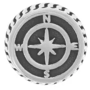 Cuenta pasante de brújula doble 11x15 mm para minas de 4,5 mm - Acero inoxidable 304L x1