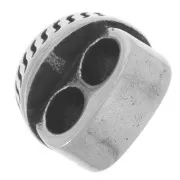 Cuenta pasante de brújula doble 11x15 mm para minas de 4,5 mm - Acero inoxidable 304L x1