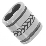 Doble cuenta pasante 16x13 mm para cordones de 5 mm - modelo trenzado - acero inoxidable 304L x1