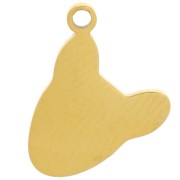 11x12 mm resina epoxi cabeza de perro Dije - acero inoxidable 316L Dorado x1
