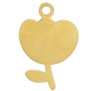 Dije de tulipán de resina epoxi de 12x8 mm - Acero inoxidable 316L dorado x1