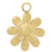 Dije de flor de 7,5 mm con cabujón de imitación de nácar. Acero inoxidable 304L Dorado x1