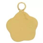 Dije de flor de 7 mm con óxido de circonio - acero inoxidable dorado x1