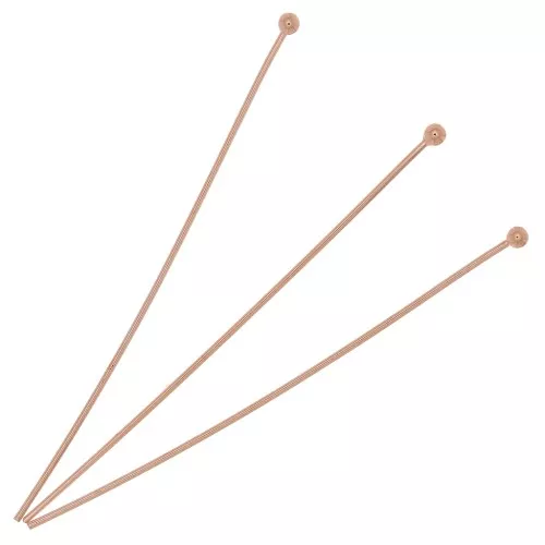 Bastón cabeza bola 52x0.6mm dorado rosa x10