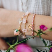 Dije corazón de mariposa 12x9 mm - Acero inoxidable 316L dorado x1