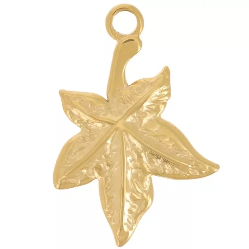 Colgante Hoja 22x15 mm - Acero inoxidable 304L Dorado x1