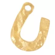 Dije en forma de U martillada 10x7 mm - Acero inoxidable 316L dorado x1
