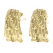 Pendientes Rectangulares Texturizados 19x12mm - Acero inoxidable 304L Dorado x2|raw }}
