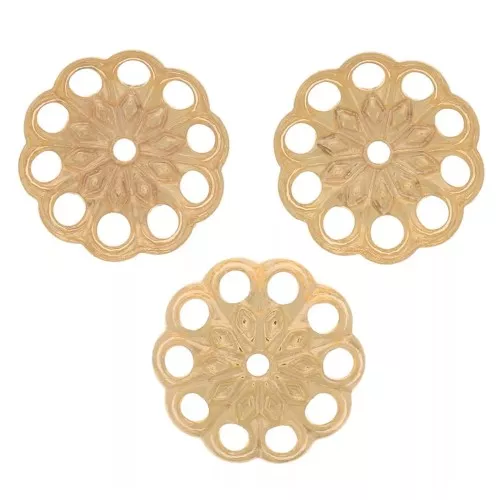Casquillas con filigrana, trabajadas 10 mm - Dorado x20