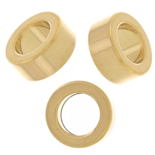 Cuentas arandelas Heishi - disco plano - 10x4,5 mm Acero inoxidable 304L Dorado x5