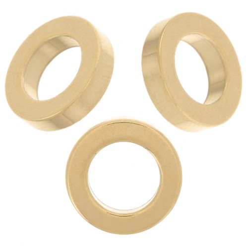 Cuentas arandelas Heishi - disco plano - 10x2.5 mm Acero inoxidable 304L Dorado x5