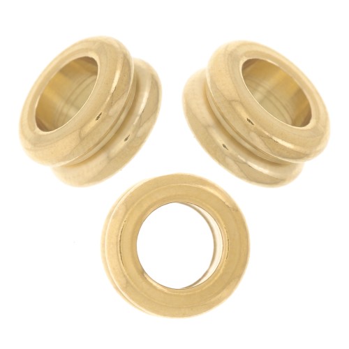 Cuentas arandelas agujero grande 6x3 mm - Acero inoxidable 304L Dorado x5