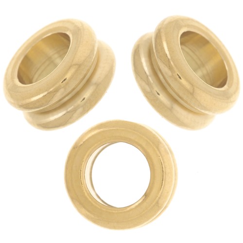 Cuentas arandelas agujero grande 10x5 mm - Acero inoxidable 304L Dorado x5