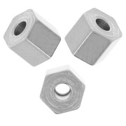 Cuentas de tuerca - 5x4 mm - Acero inoxidable 304L x5