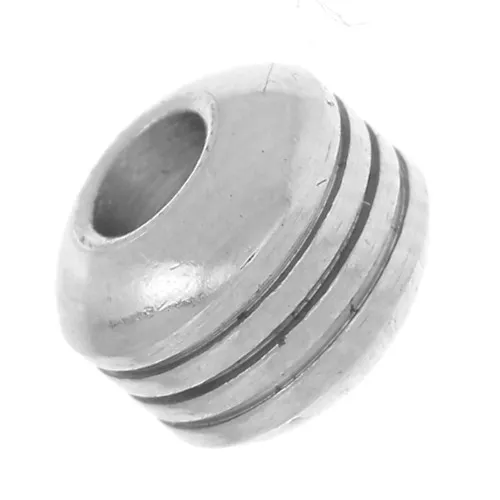 Cuenta arandala a rayas - 6x5 mm - Acero inoxidable 304L x1