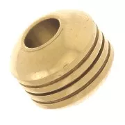 Cuenta arandela a rayas - 6x5 mm - Acero inoxidable 304L Dorado x1