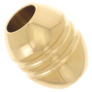 Cuenta con forma de oliva 15x12 mm agujero grande - Acero inoxidable 304L Dorado x1|raw }}