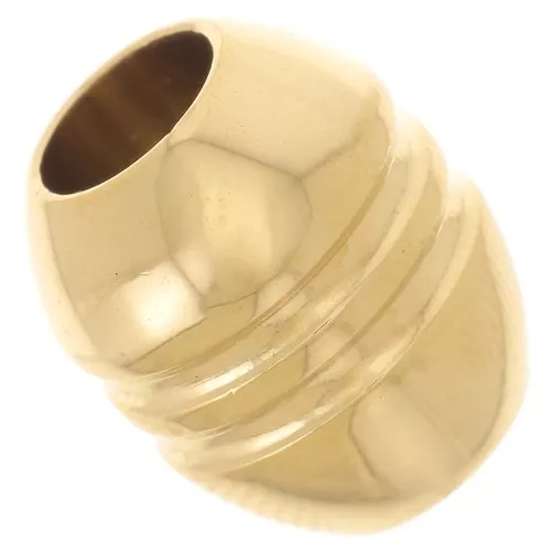 Cuenta con forma de oliva 15x12 mm agujero grande - Acero inoxidable 304L Dorado x1