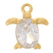 Dije Tortuga 12x11.5 mm Oxido de Circonio - Acero inoxidable 304L Dorado x1|raw }}