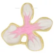 Blanco - Colgante flor 19x20 mm con resina epoxi - Acero inoxidable 304L Dorado - Blanco - Rosa Colgante flor 19x20 mm con resina epoxi - Acero inoxidable 304L Dorado - Blanco - Rosa