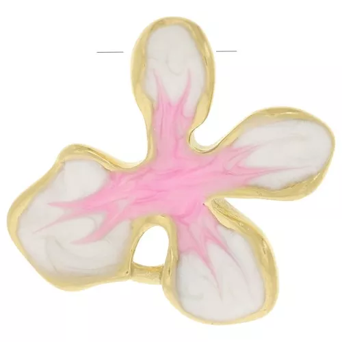 Colgante flor 19x20 mm con resina epoxi - Acero inoxidable 304L Dorado - Blanco - Rosa
