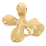 Colgante flor 19x20 mm con resina epoxi - Acero inoxidable 304L Dorado - Multi Azul