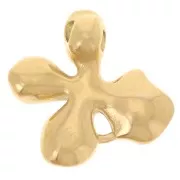 Colgante flor 19x20 mm con resina epoxi - Acero inoxidable 304L Dorado - Multi Azul