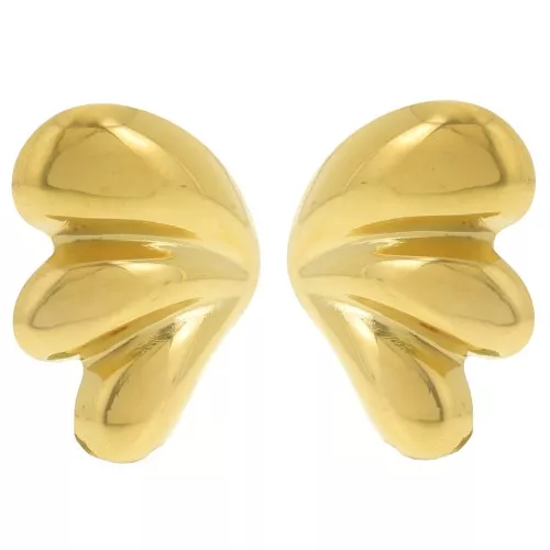 Pendientes de diseño abombado 31x22 mm - Acero inoxidable 304L Dorado x2