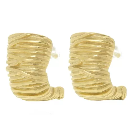 20 mm de ancho, Pendientes de aro - Acero inoxidable 304L Dorado x2