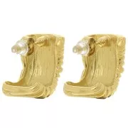 20 mm de ancho, Pendientes de aro - Acero inoxidable 304L Dorado x2