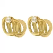 Pendientes de diseño 15x21,5 mm - Acero inoxidable 304L Dorado x2