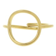 Anillo ajustable, círculo calado, 15 mm - Tallas 52 a 58 - Acero inoxidable 304L Dorado x1|raw }}