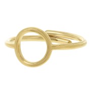 Anillo ajustable, círculo calado de 10 mm - Tallas 50 a 56 - Acero inoxidable 304L Dorado x1|raw }}