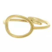 Anillo ajustable ovalado calado, 13 x 10 mm - Tallas 53 a 59 - Acero inoxidable 304 Dorado x1
