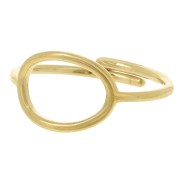 Anillo ovalado calado ajustable 13x10mm - S. 51 a 57 - Acero inoxidable 304L Dorado x1