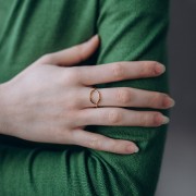 Anillo ovalado calado ajustable 13x10mm - S. 51 a 57 - Acero inoxidable 304L Dorado x1