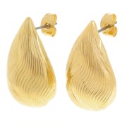 Pendientes de gota 26x15 mm - Dorado con oro fino x2|raw }}