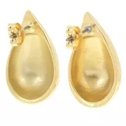Pendientes de gota 26x15 mm - Dorado con oro fino x2