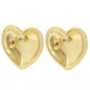 Pendientes Corazón Texturizado 21.5x24 mm - Dorado con oro fino x2