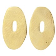 Pendientes ovalados irregulares texturizados 40x24 mm - Dorado con oro fino x2|raw }}