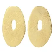 Pendientes ovalados irregulares texturizados 40x24 mm - Dorado con oro fino x2