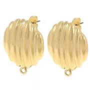 Pendientes redondos de 23 mm con anilla cerrada - Dorado con oro fino x2