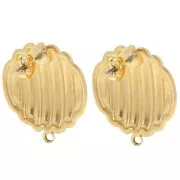 Pendientes redondos de 23 mm con anilla cerrada - Dorado con oro fino x2