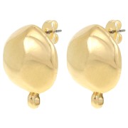 Pendientes redondos irregulares martillados 18 mm - Dorado con oro fino x2