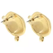 Pendientes redondos irregulares martillados 18 mm - Dorado con oro fino x2