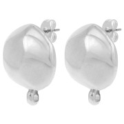 Pendientes redondos irregulares martillados 18 mm - Chapado Plateado Fino|raw }}