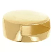 Cuenta pasante redondo para cabujón plano de 10 mm y cordón de 10 mm - Dorado con oro fino x1