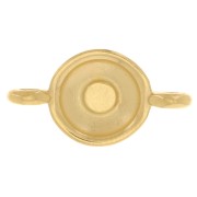 Entrepieza redonda con resina epoxi 17,5x9 mm Dorado con oro fino - Plateado Glitter