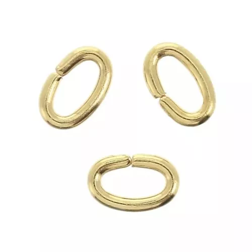 Anillas abiertas ovaladas 6x4x1 mm - Dorado x50